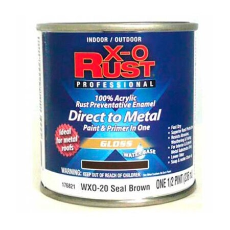 General Paint Rust Preventative Paint/Primer, Gloss, Water Base, Seal Brown, 1/2 pt 176821